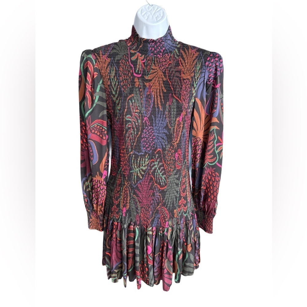 FARM RIO Frutis Dream Long‎ Sleeve Minidress Size Small - Picture 15 of 16